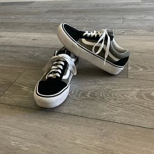 Olive and Black Vans Platform Old Skools